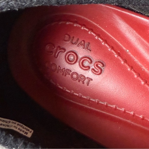 Crocs Womens 9 Busy Day Dual Comfort Black Stretch Wedge Shoes Work Office Comfy - Picture 10 of 10